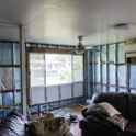 7Goldsworthy UL Lounge 2017FEB05 001  Stage 3 of the remodel was to install the air cell insulation, as witnessed by the blue coloured walls. : 7 Goldsworthy Street, Townsville, QLD, Australia, Lounge Room, Interior, Fitzy's Poverty Palaces, 2017, February